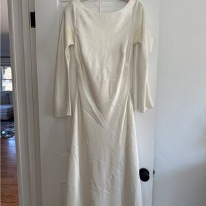 Abercrombie & Fitch Cream Long Sleeve Dress